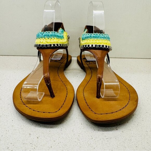 Circus by Sam Edelman Flip Flop Bailey Sandal T Strap Beaded Embroidered Sz 6 M - Picture 6 of 15